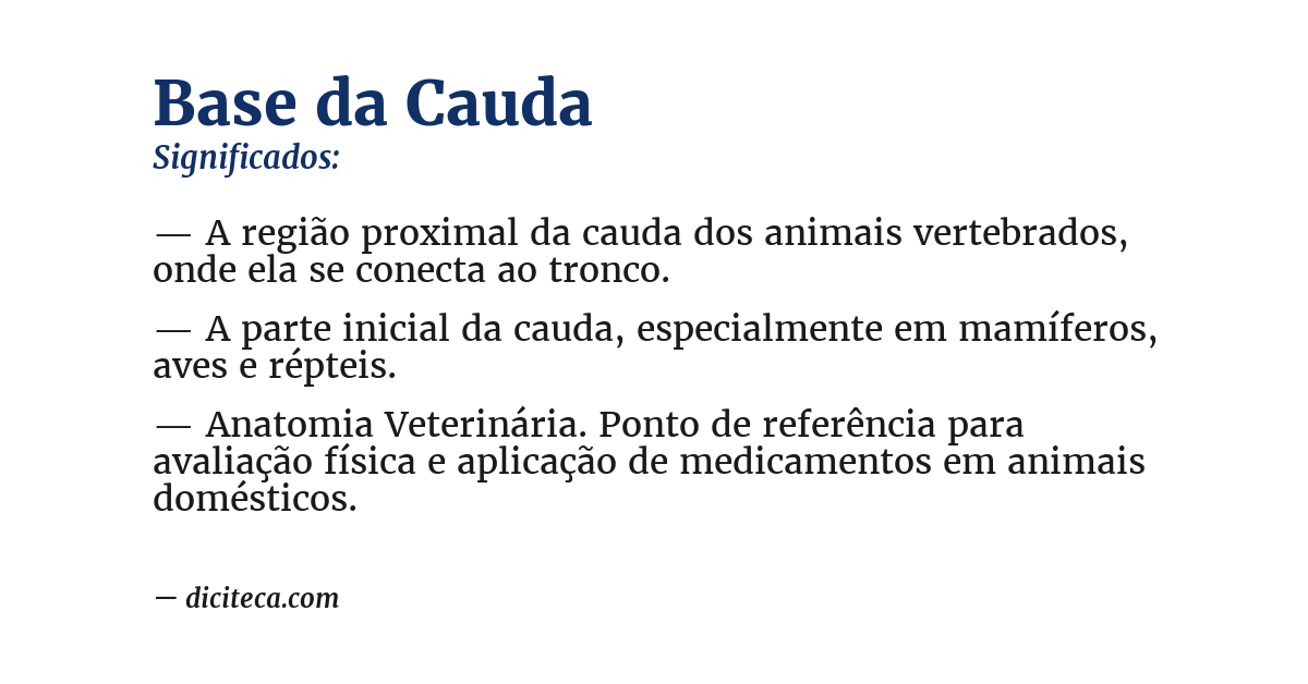Significado de base da cauda