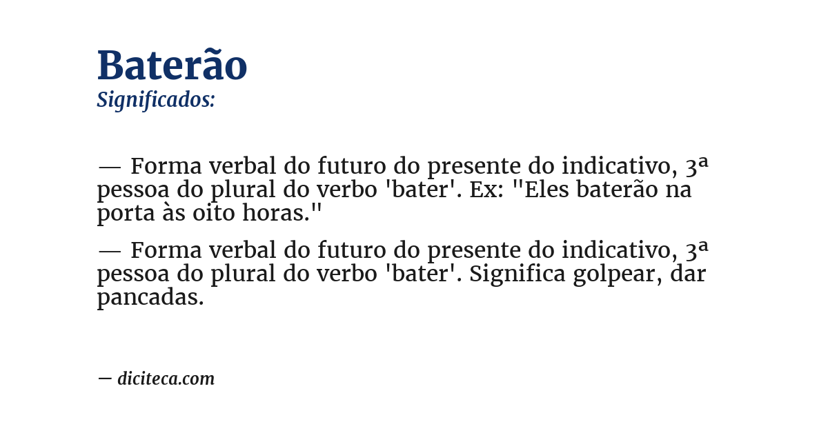 Significado de baterão