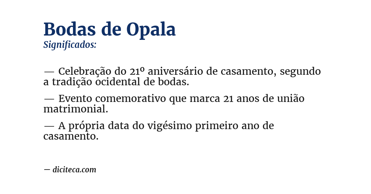 Significado de bodas de opala