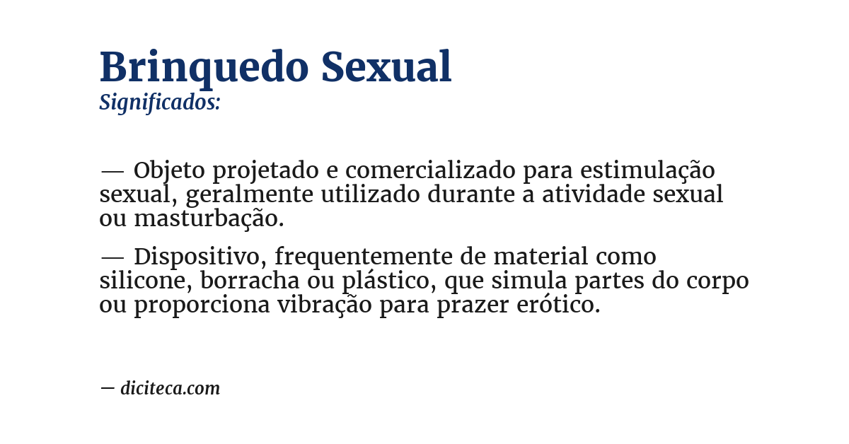 Significado de brinquedo sexual