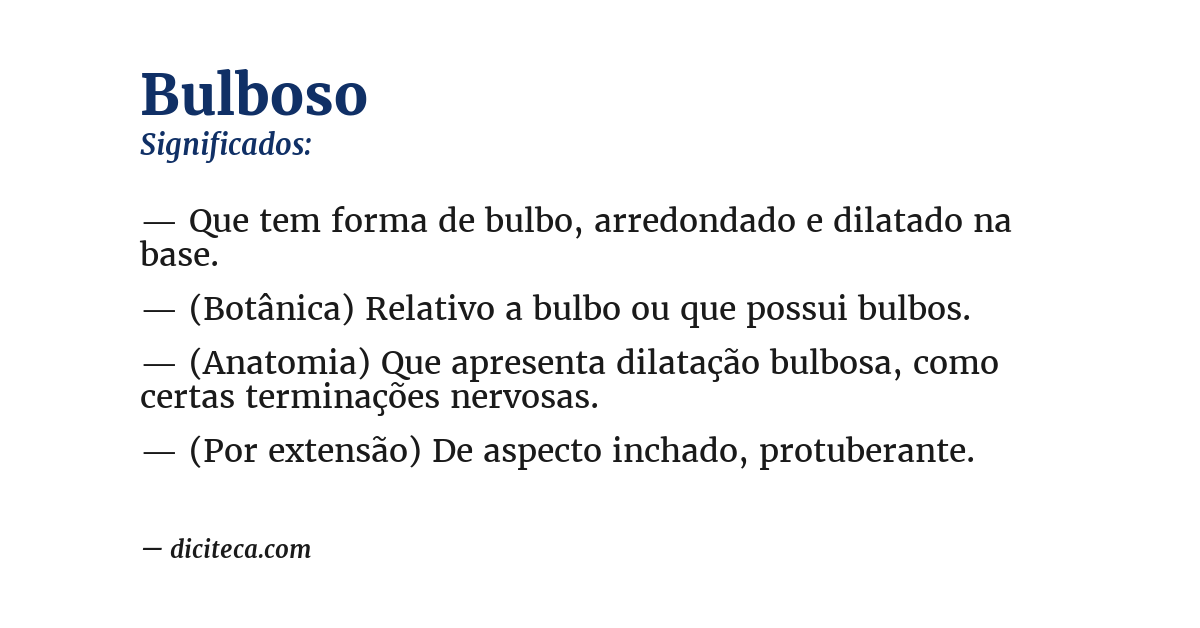 Significado de bulboso