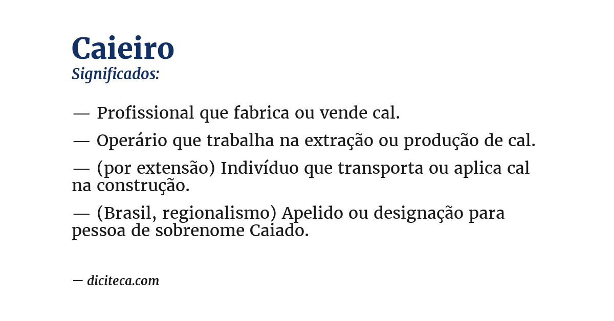 Significado de caieiro