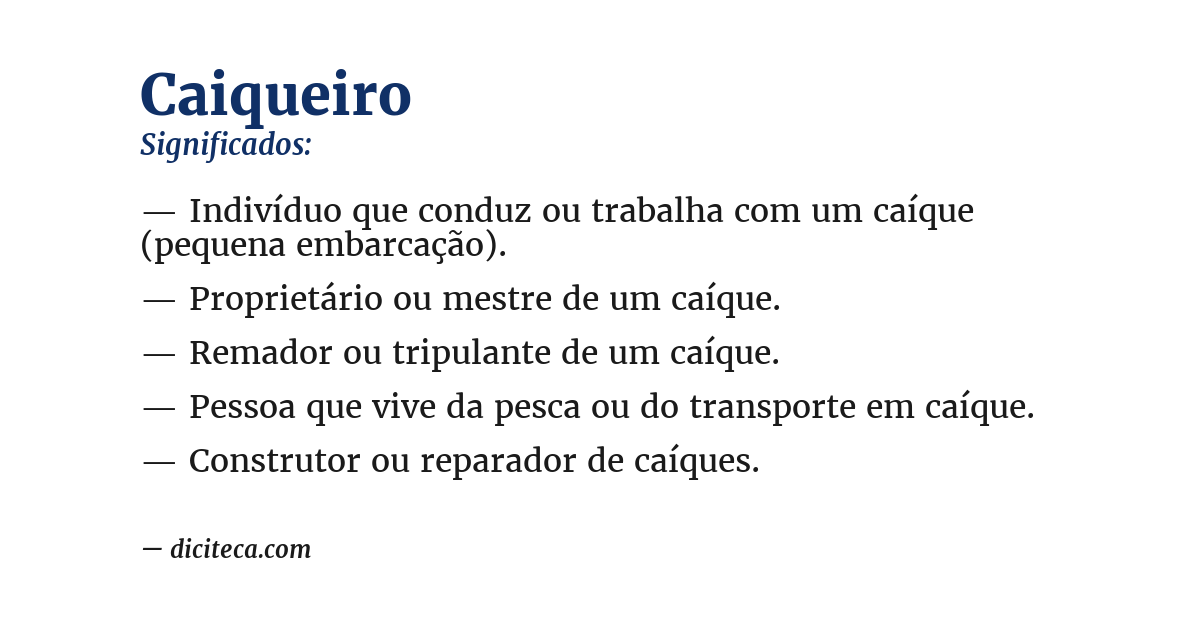 Significado de caiqueiro