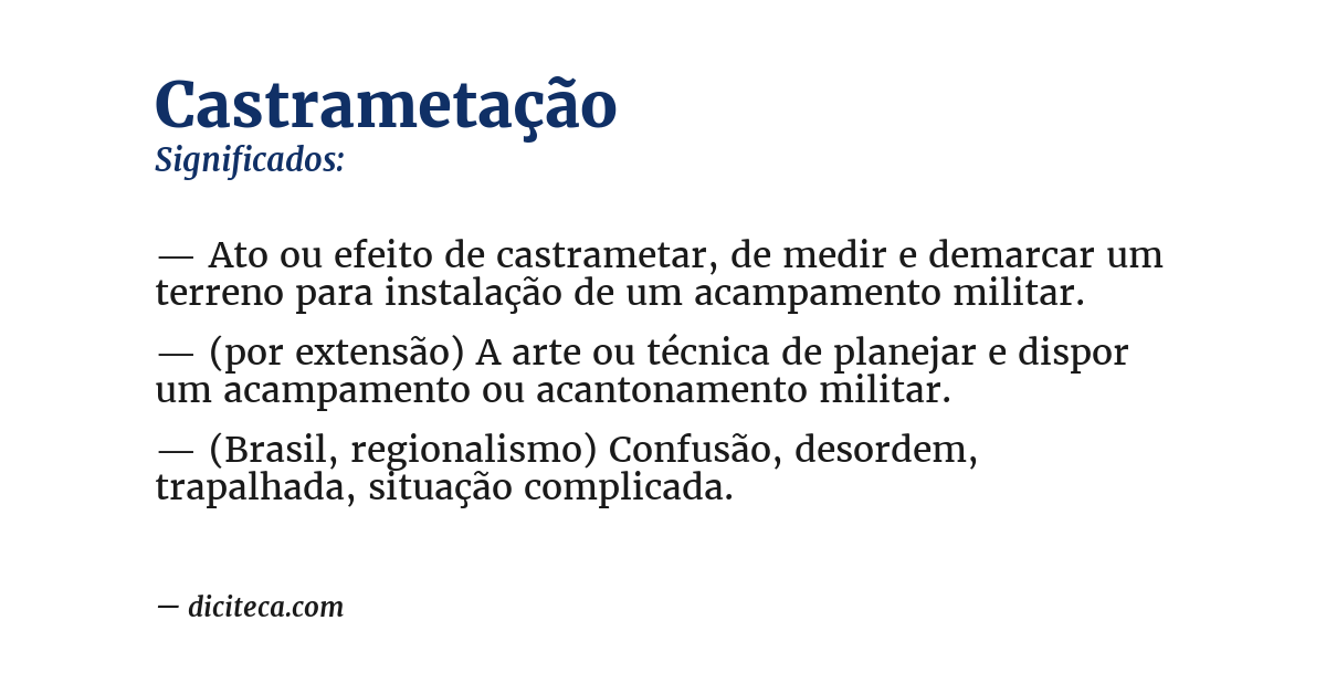 Significado de castrametação