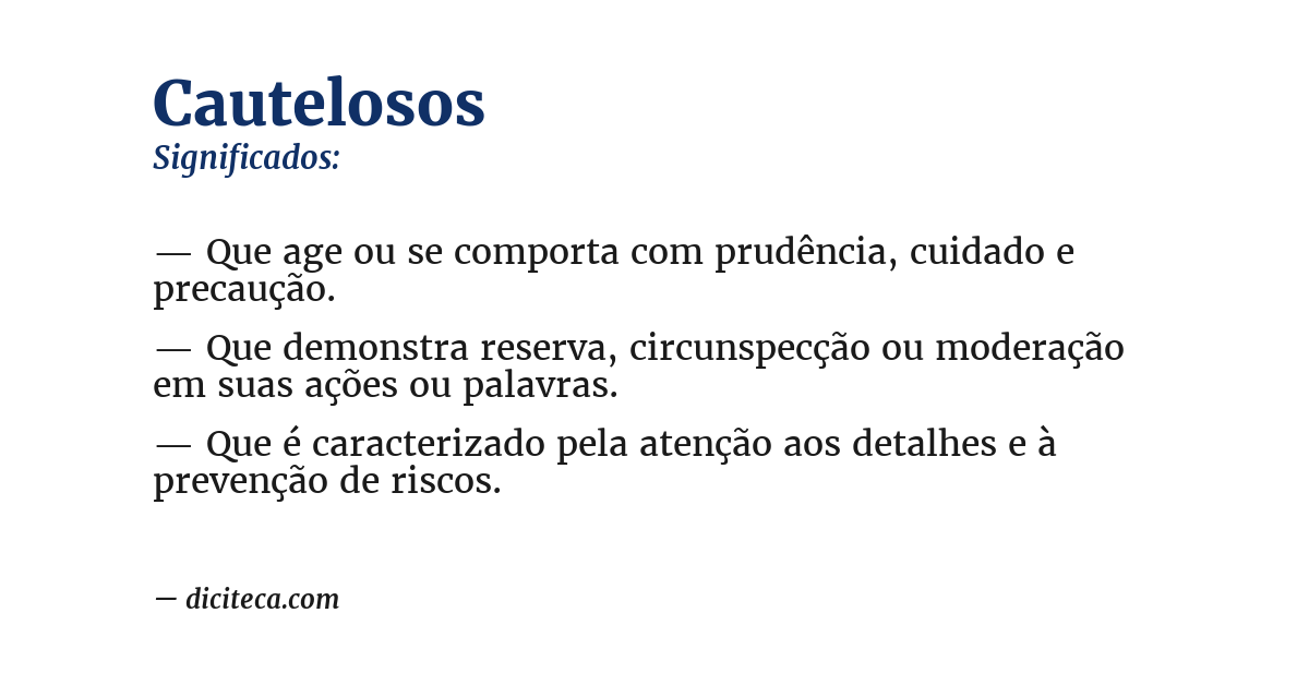 Significado de cautelosos