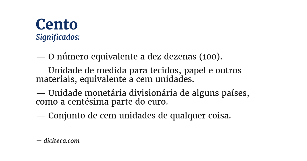 Significado de cento