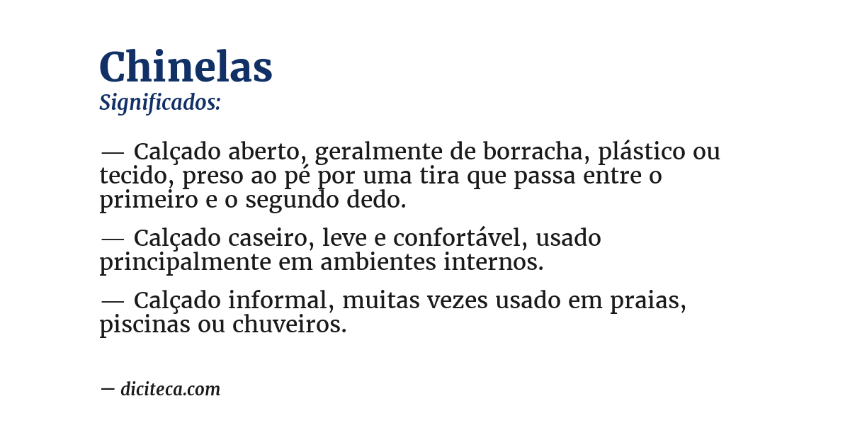 Significado de chinelas