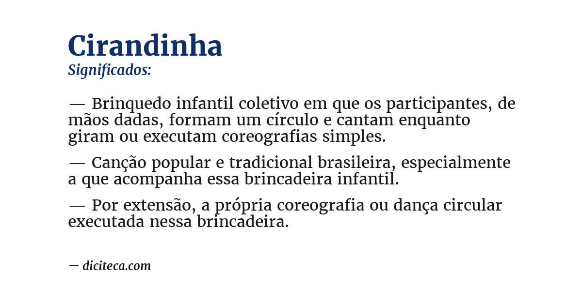 Significado de cirandinha