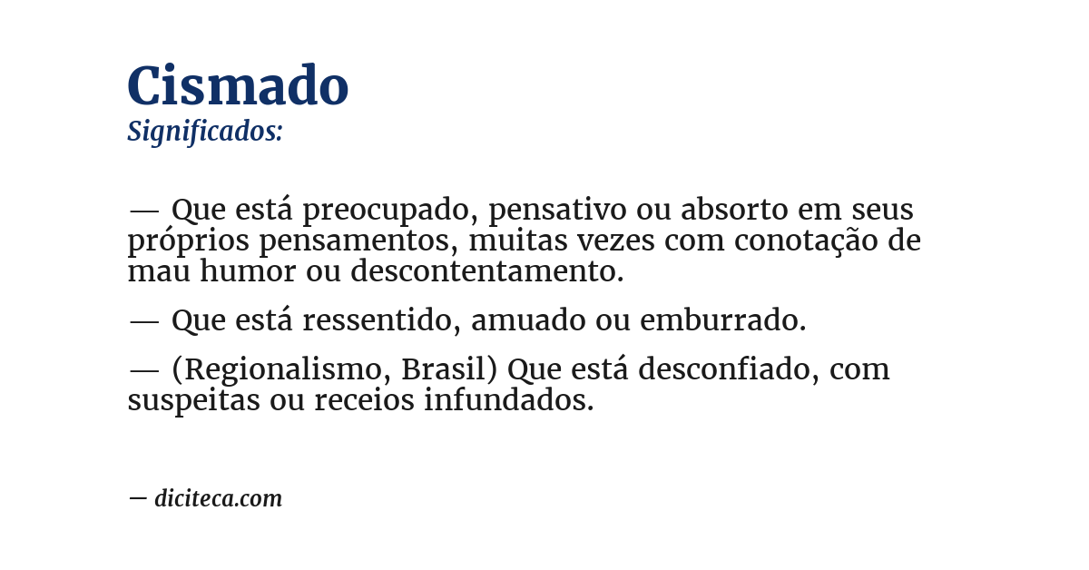 Significado de cismado