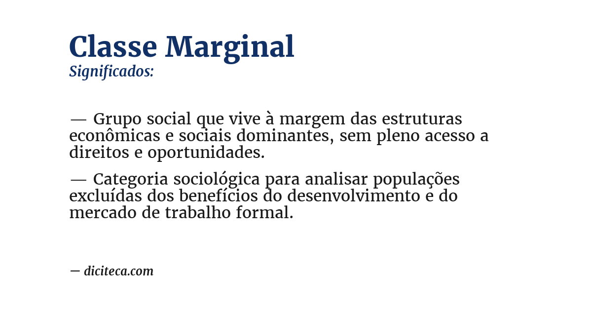 Significado de classe marginal