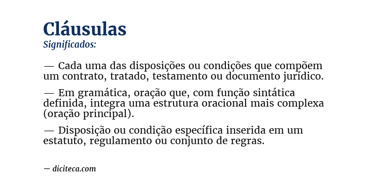 Significado de cláusulas