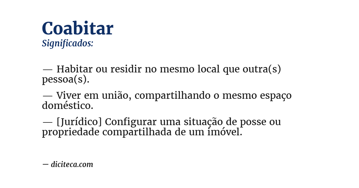 Significado de coabitar