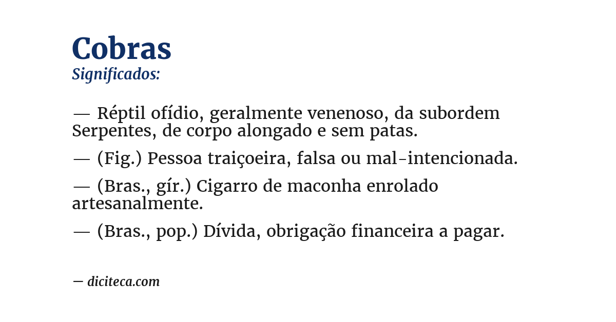 Significado de cobras
