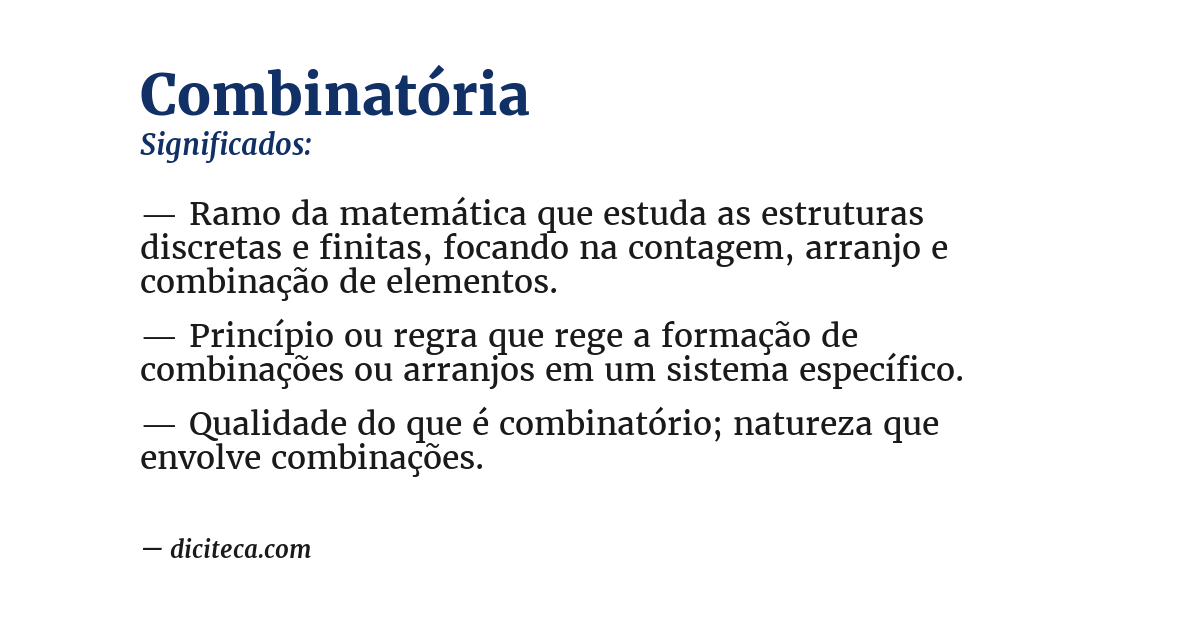 Significado de combinatória