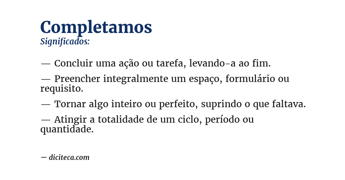 Significado de completamos