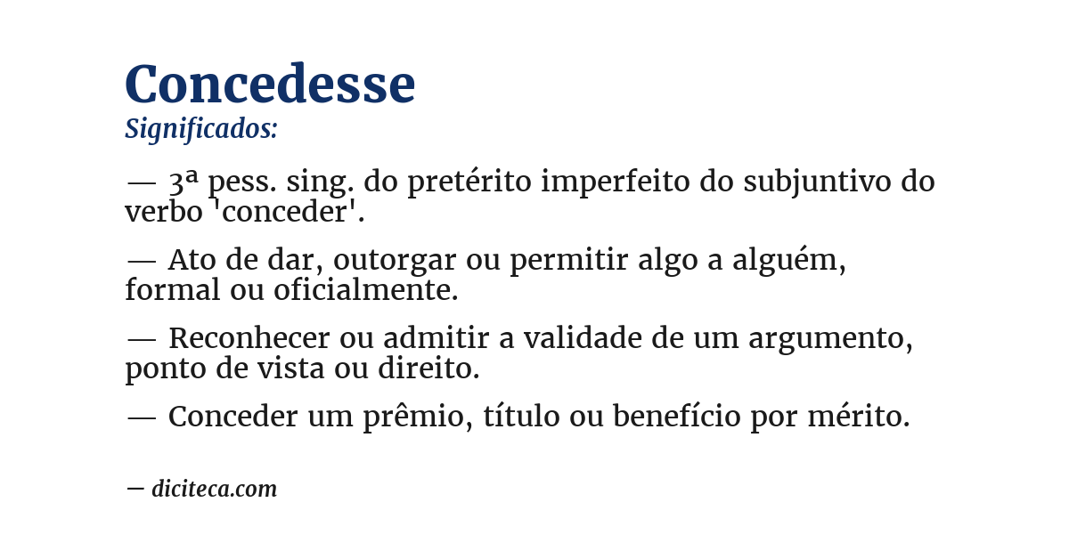 Significado de concedesse