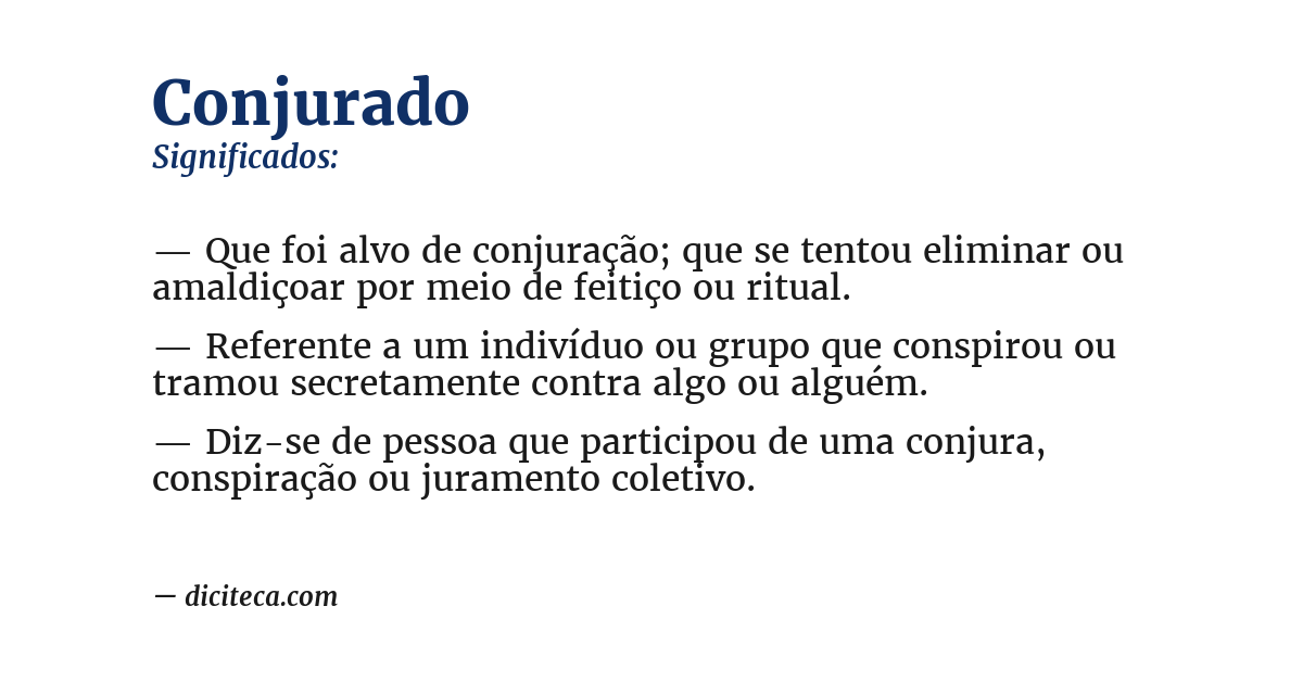 Significado de conjurado