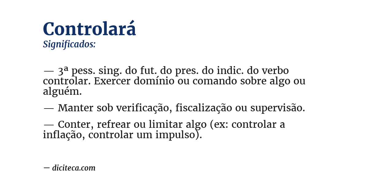 Significado de controlará