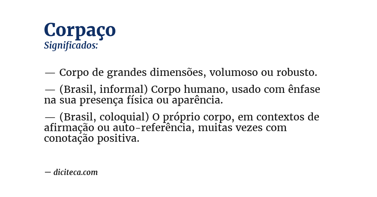 Significado de corpaço