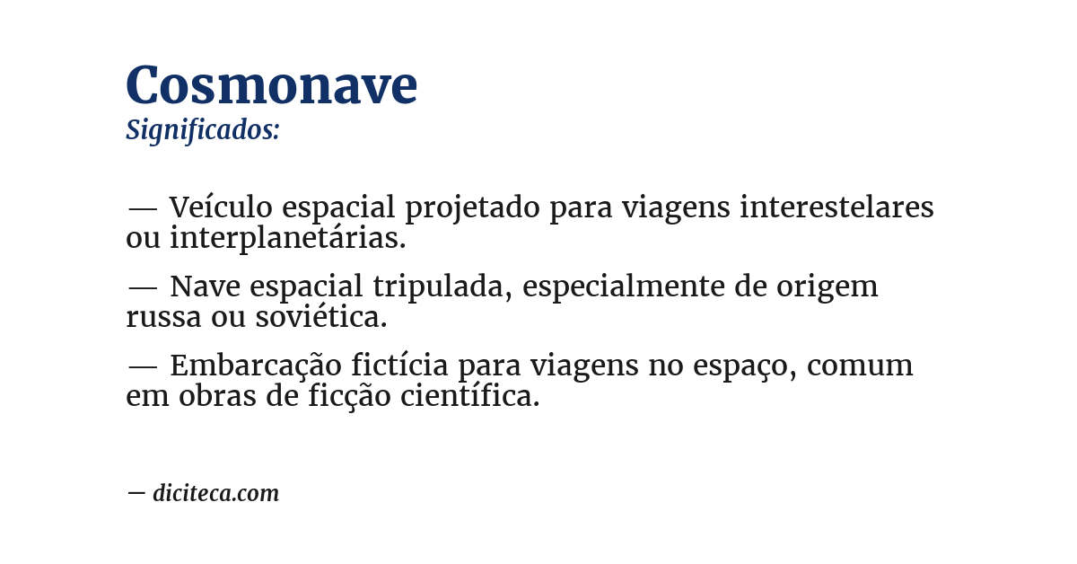 Significado de cosmonave