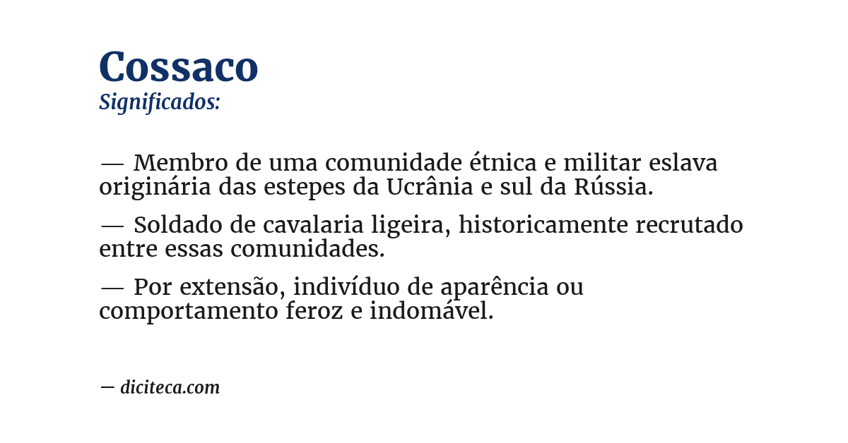 Significado de cossaco
