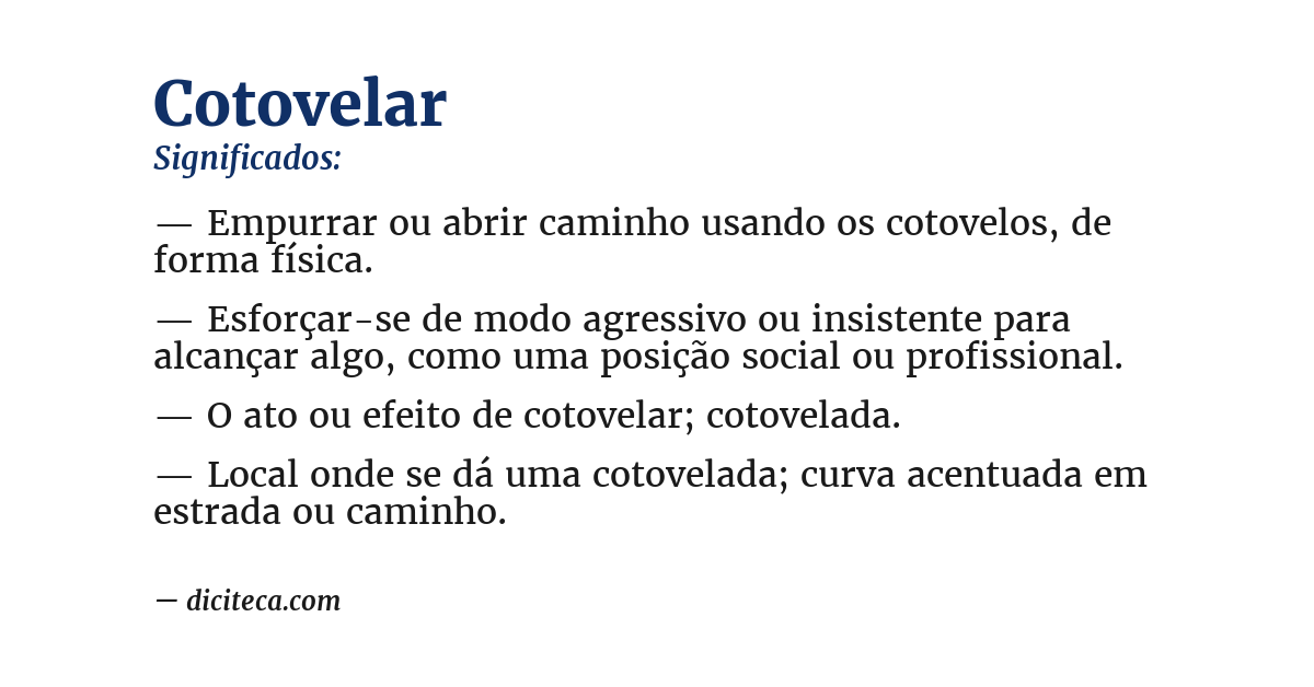 Significado de cotovelar