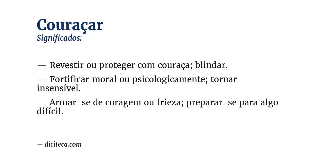 Significado de couraçar