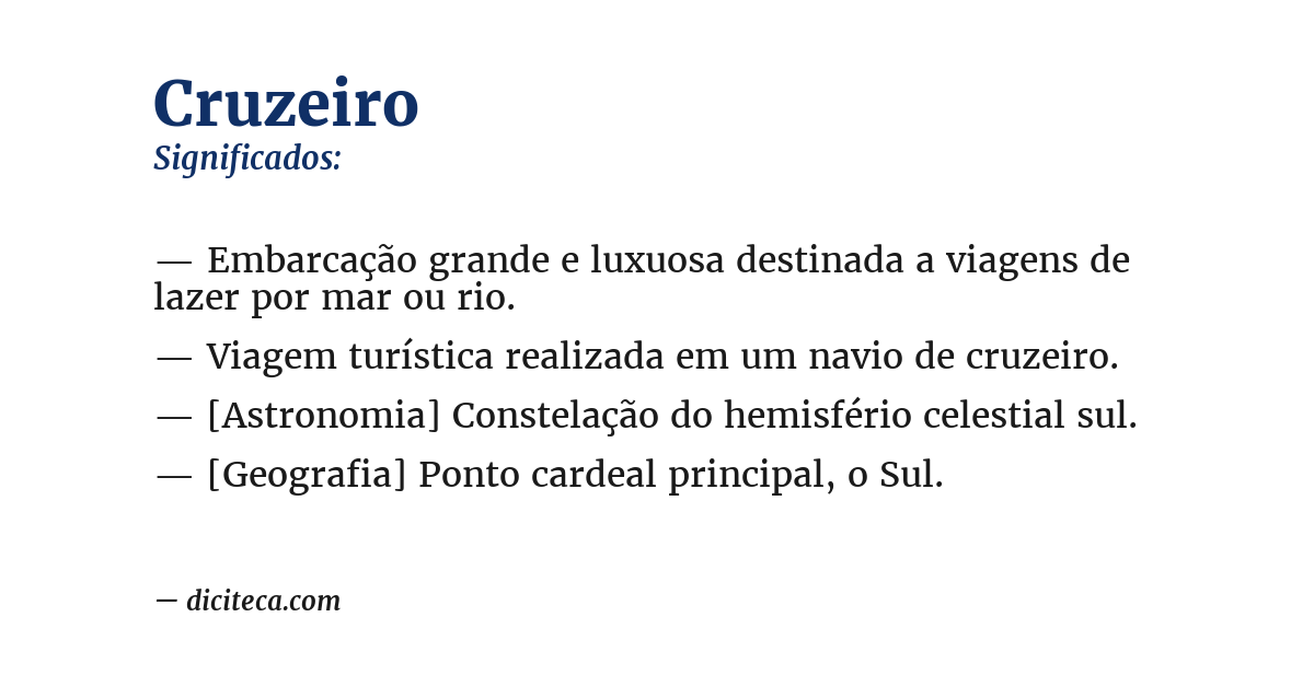 Significado de cruzeiro