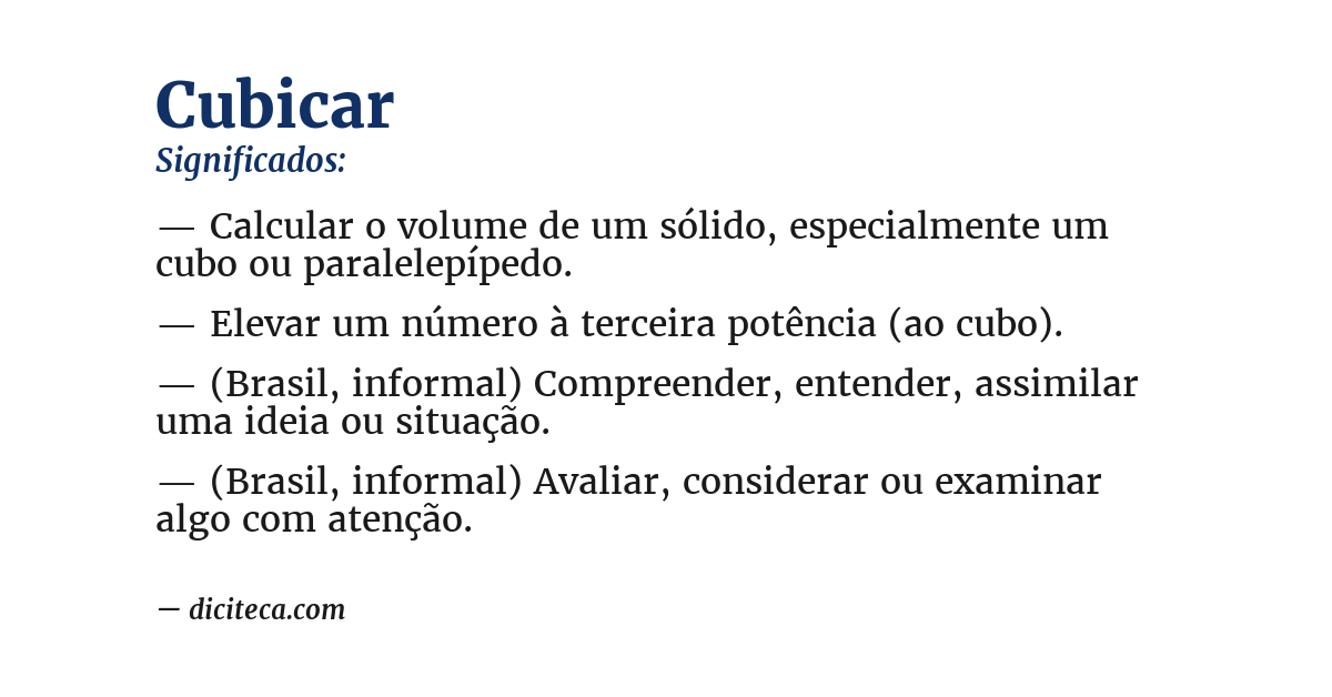Significado de cubicar