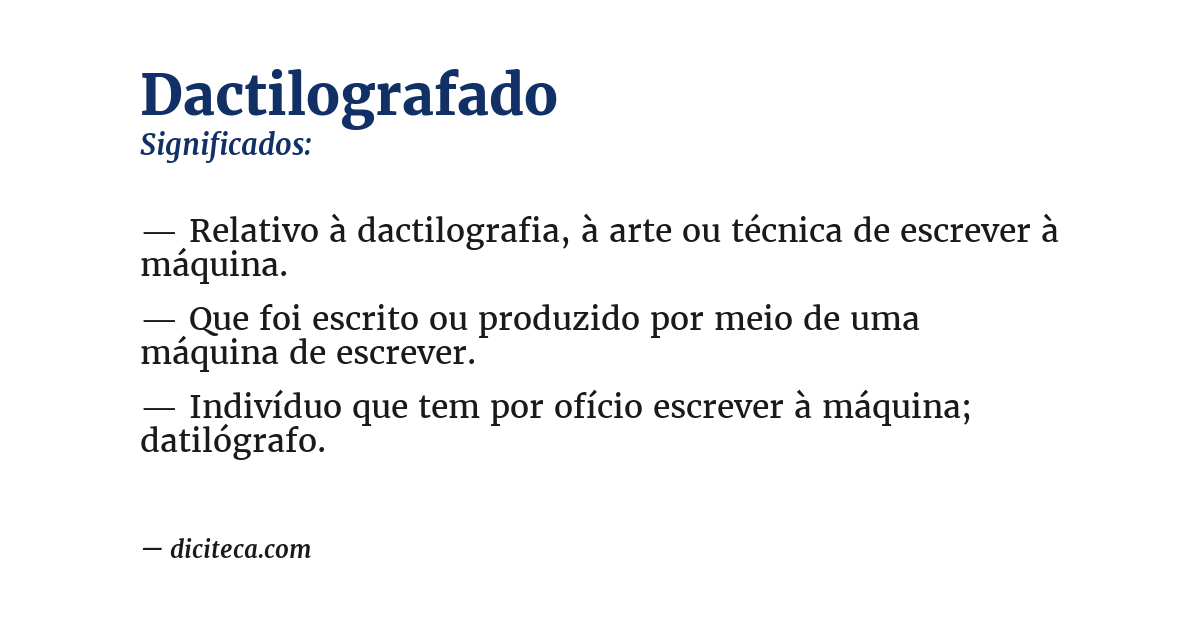 Significado de dactilografado