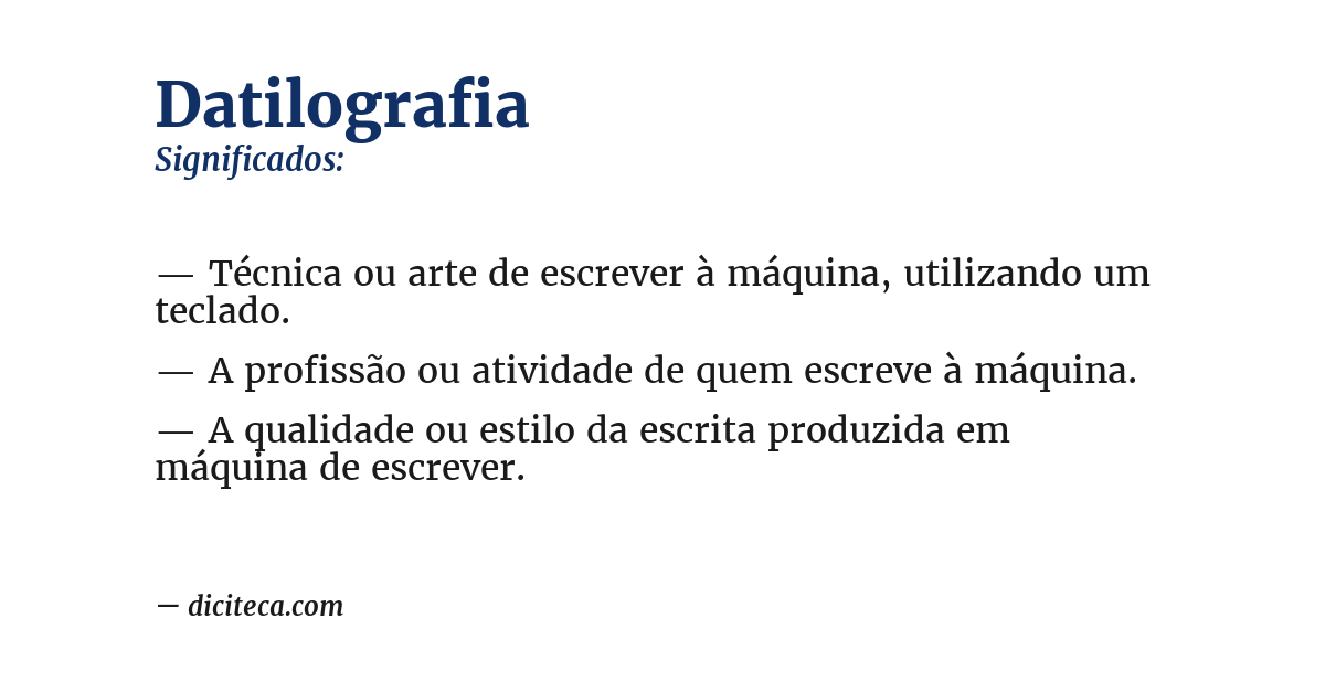 Significado de datilografia