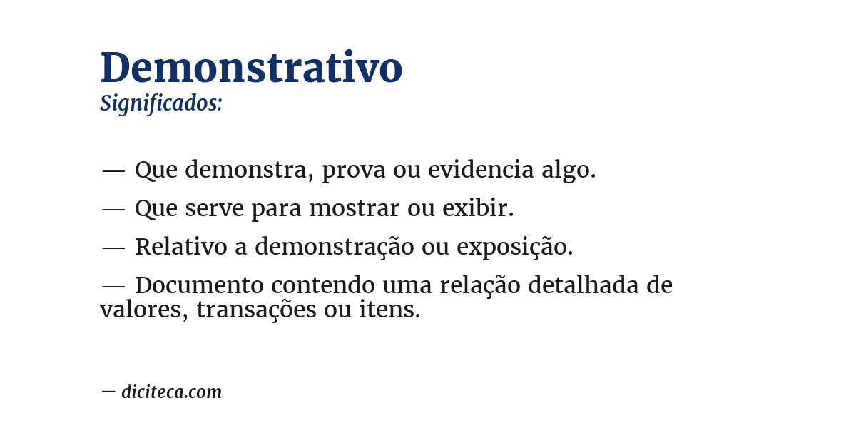 Significado de demonstrativo