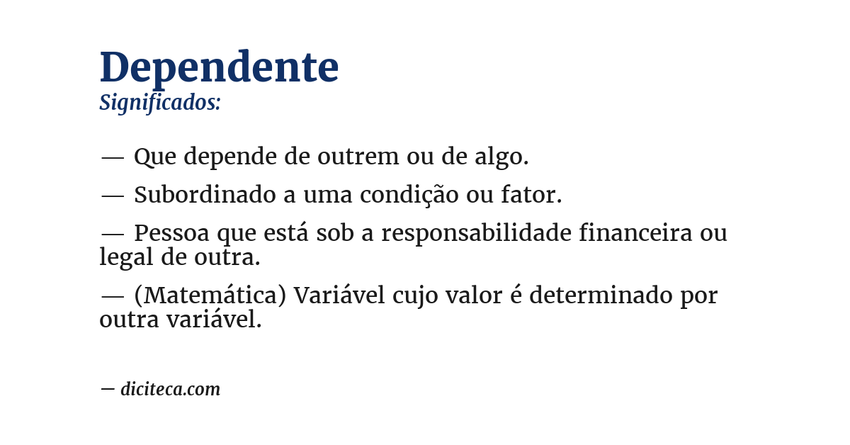 Significado de dependente