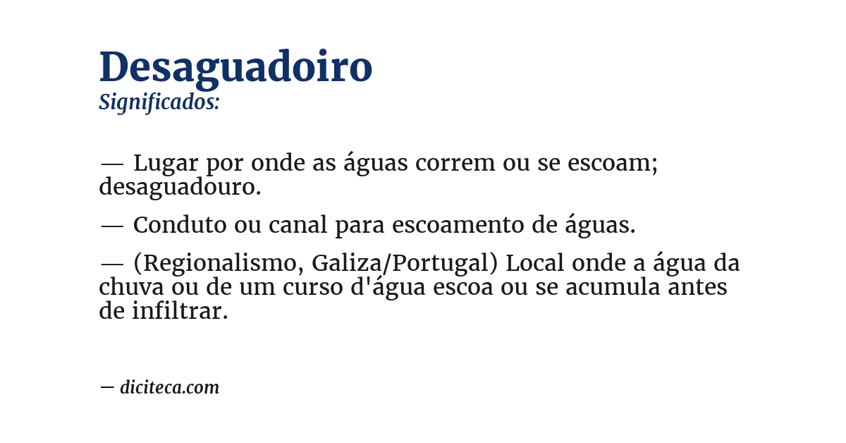 Significado de desaguadoiro
