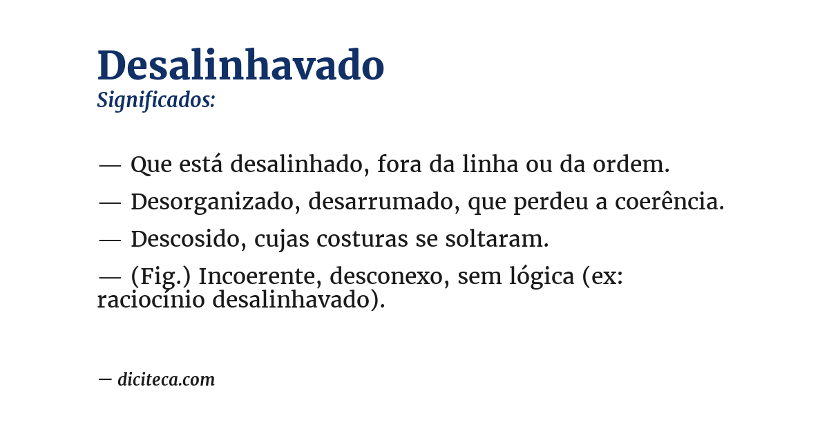 Significado de desalinhavado