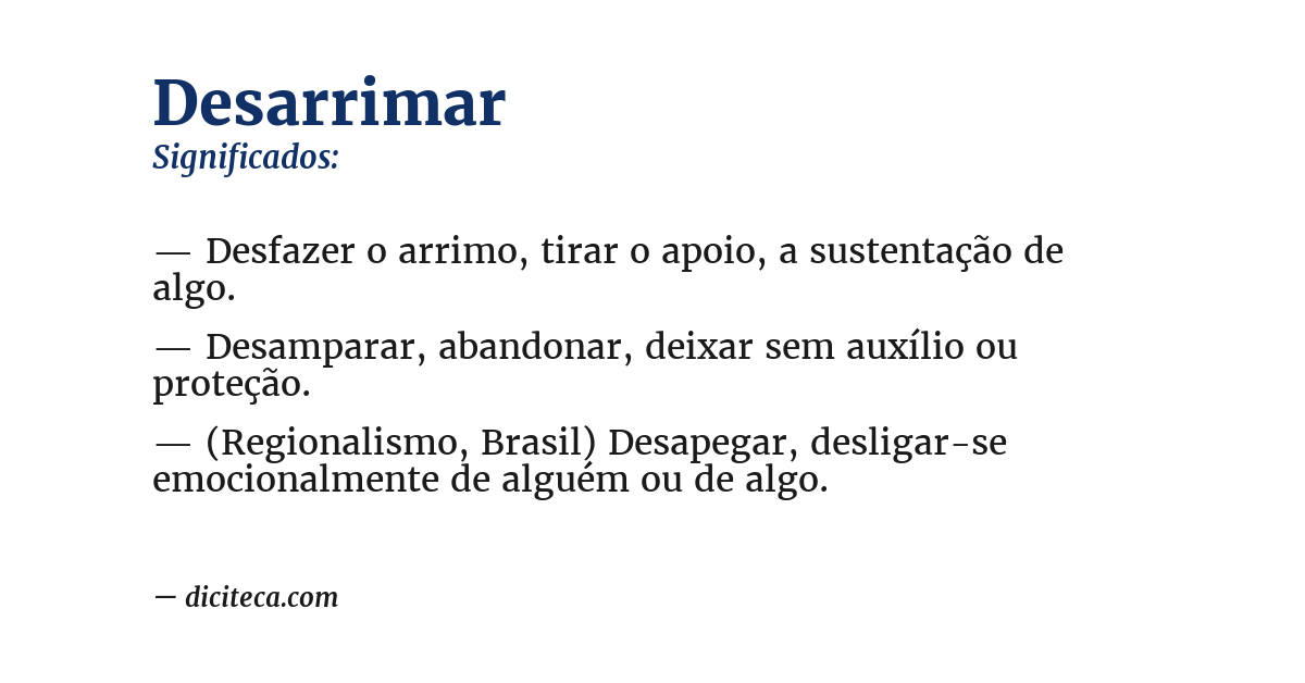 Significado de desarrimar