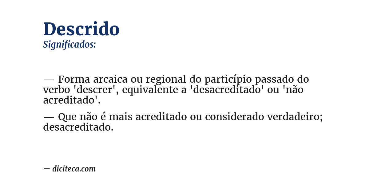 Significado de descrido