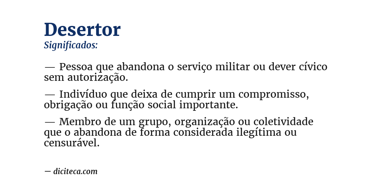 Significado de desertor