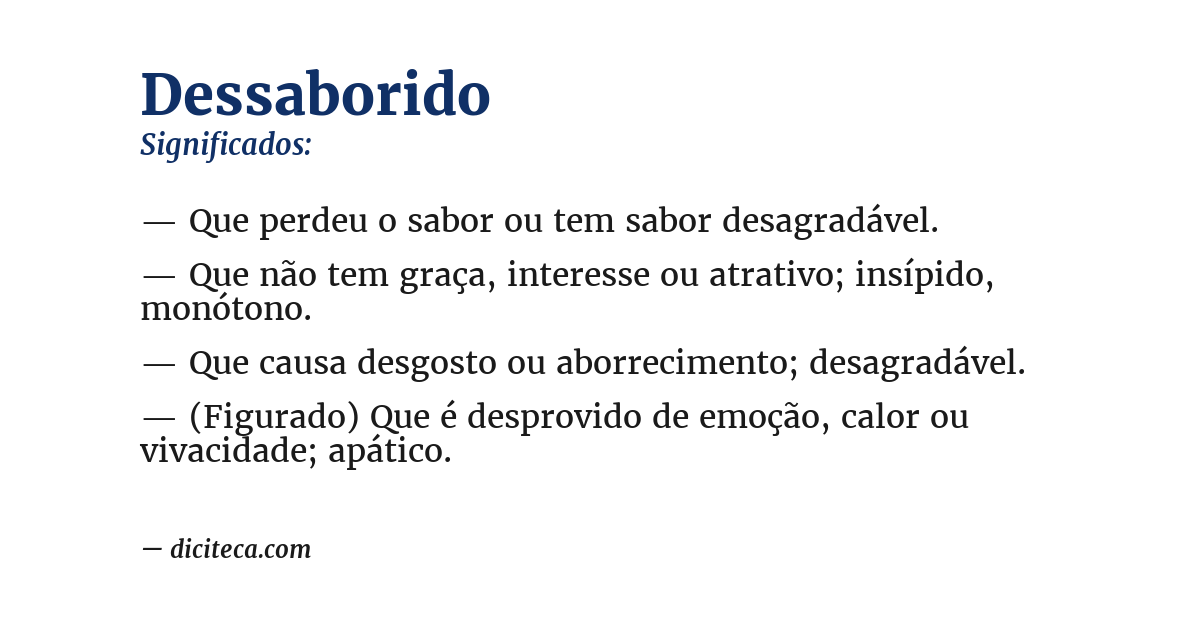 Significado de dessaborido