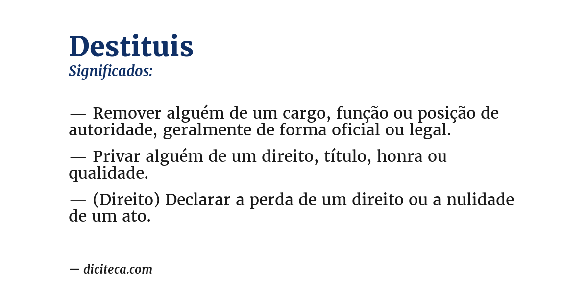 Significado de destituis