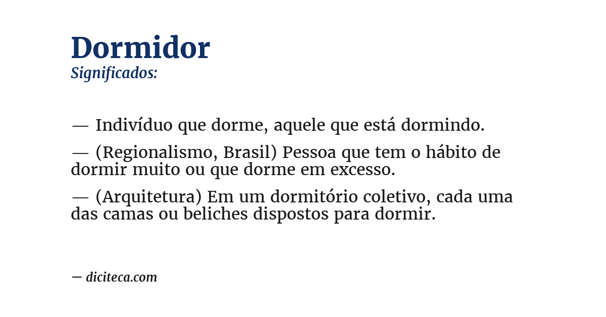 Significado de dormidor