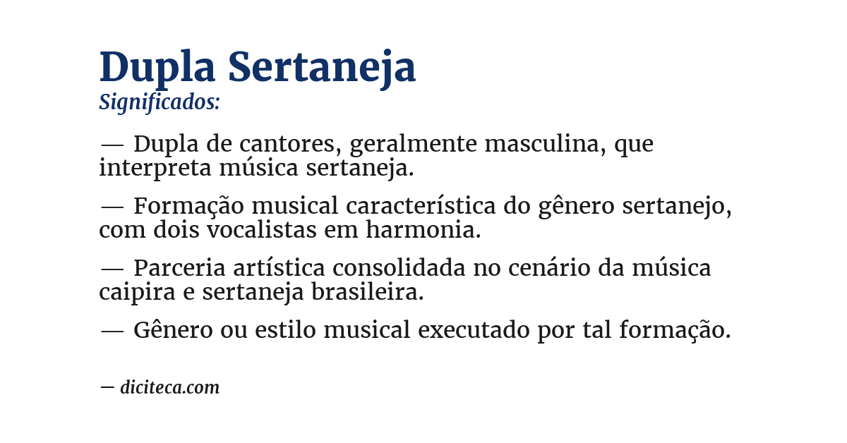 Significado de dupla sertaneja
