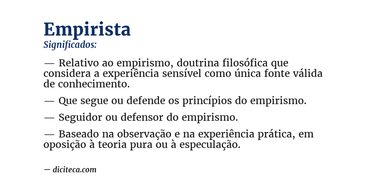 Significado de empirista