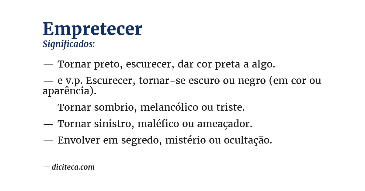 Significado de empretecer