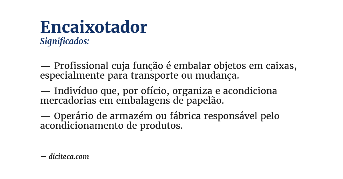 Significado de encaixotador