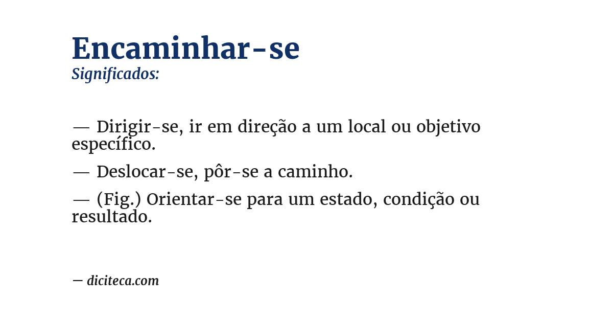 Significado de encaminhar-se