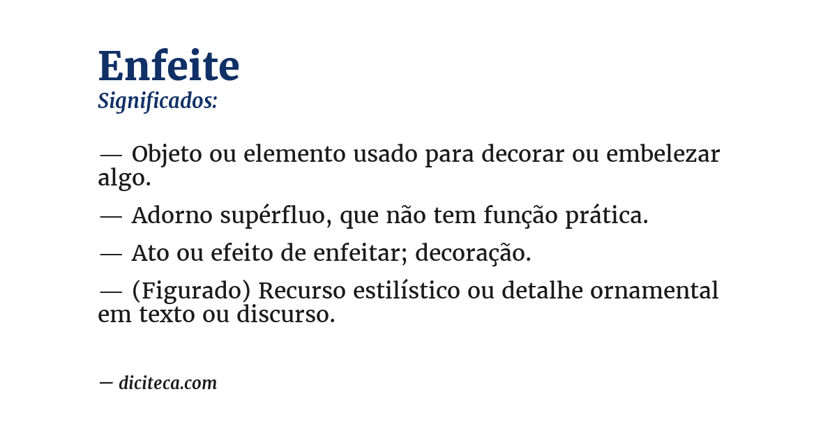 Significado de enfeite