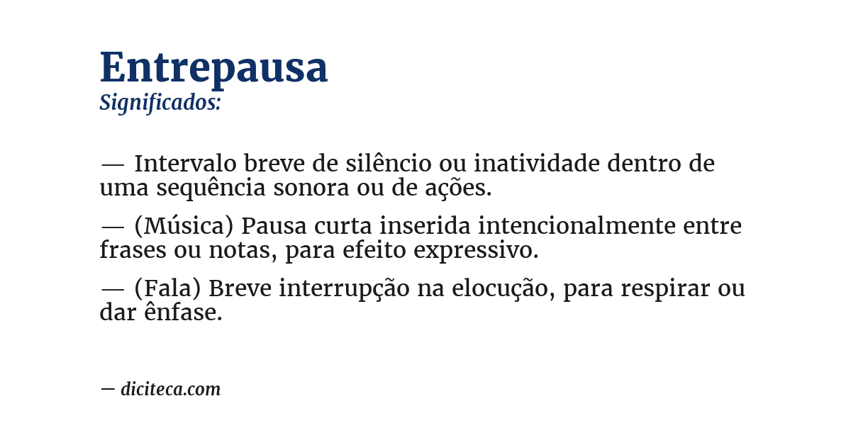 Significado de entrepausa
