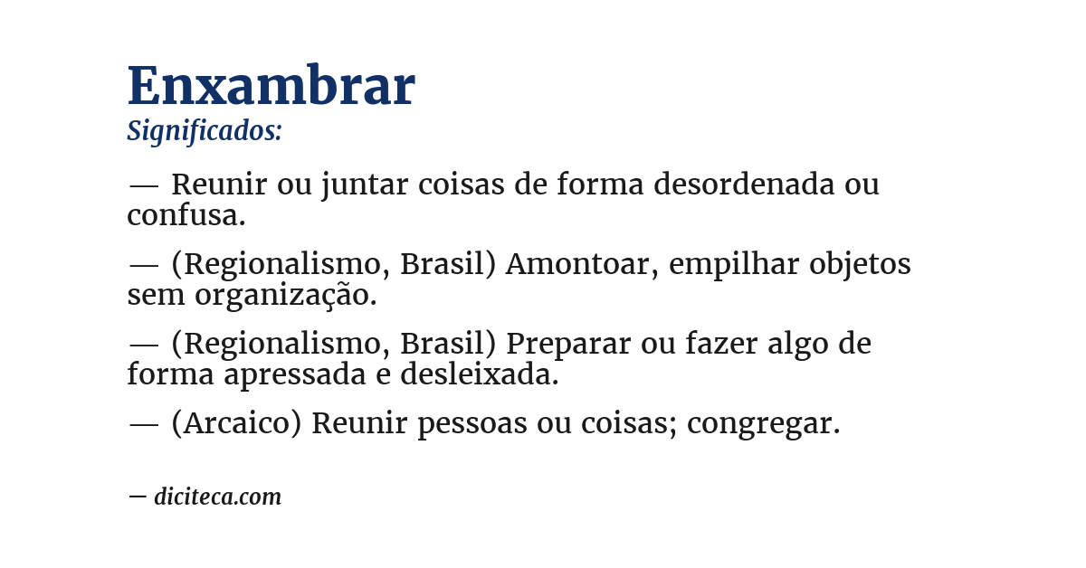 Significado de enxambrar