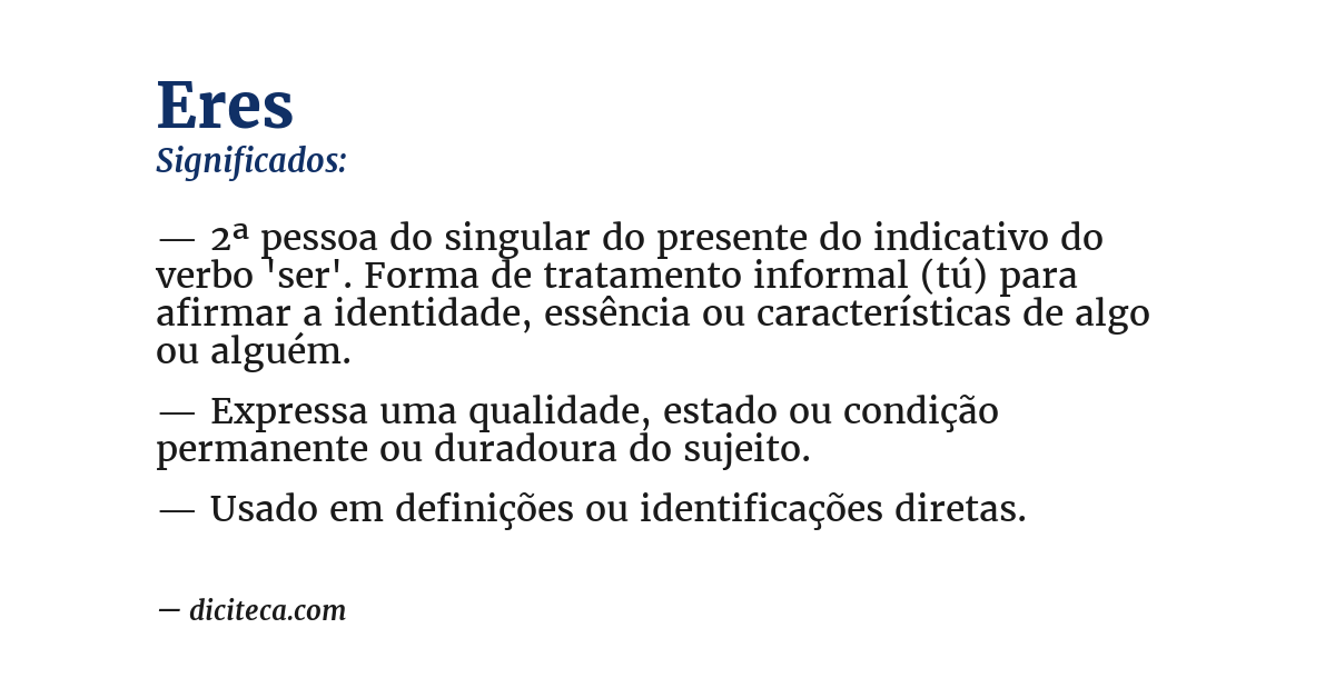 Significado de eres